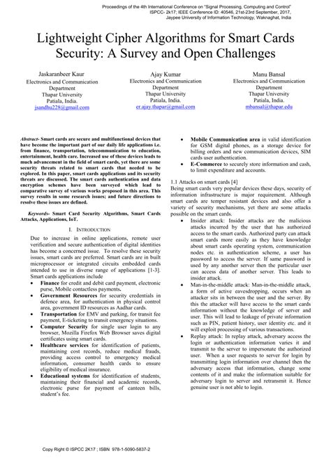 Lightweight cipher algorithms for smart cards security: A survey 